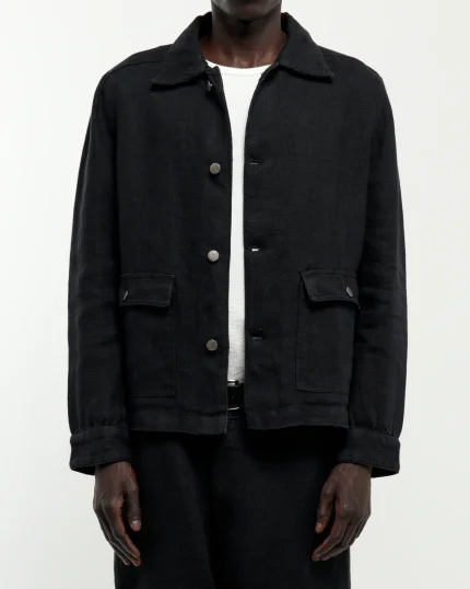Engineer Linen Jacket Black (1)